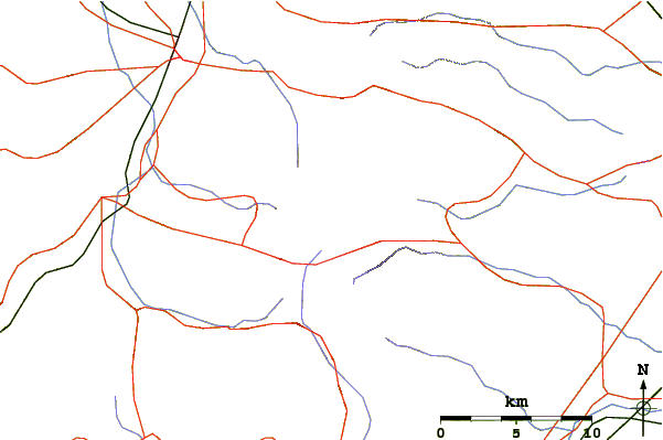 Roads and rivers around Zao (volcano)