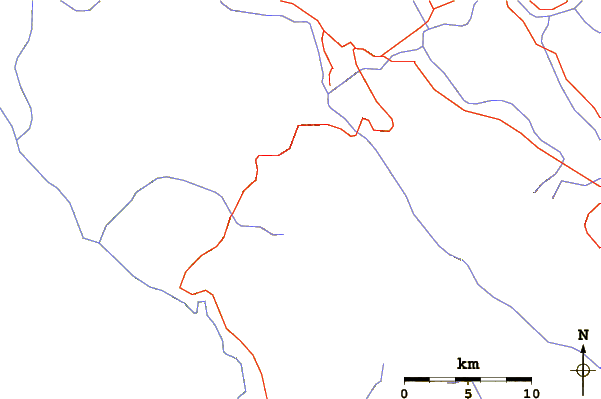 Roads and rivers around Zard-Kuh