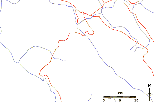 Roads and rivers around Mt Zard