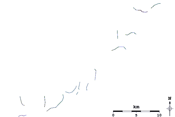 Roads and rivers around Zavaritski Caldera