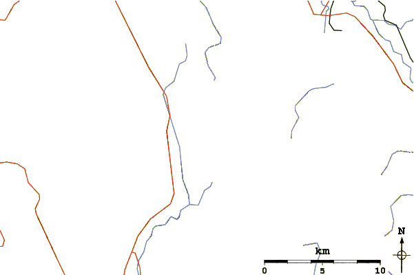 Roads and rivers around Zeballos Peak