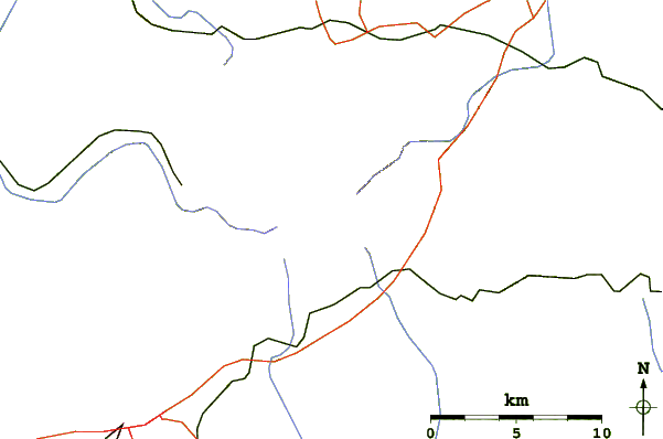 Roads and rivers around Zengõ