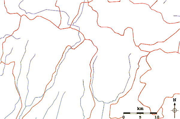 Roads and rivers around Zunil or Volcan De Tzanjuyub