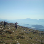 The view on the Corinthian gulf from Mt. Helicon's peak., Mount Helicon