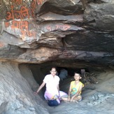 Dr. MALVIKA & Master KUBER  in the cave  where Lord Hanuman was born, Anjaneri