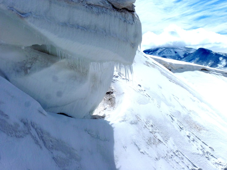 hielo en el atravesado