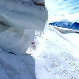 hielo en el atravesado