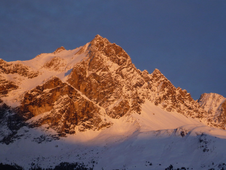 Piz Mitgel, view from Riom/Tigignas