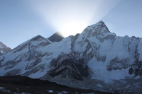 sunrise over Nuptse and Sagarmatha photo