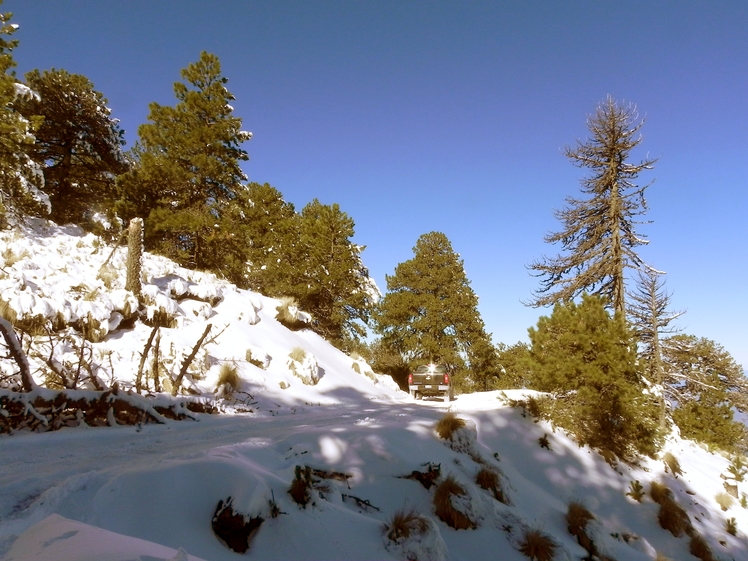 White roads, Nevado de Colima