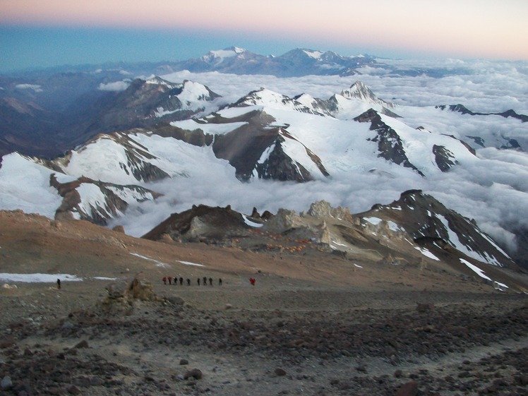 Camp 3 Colera from the White Rocks., Aconcagua