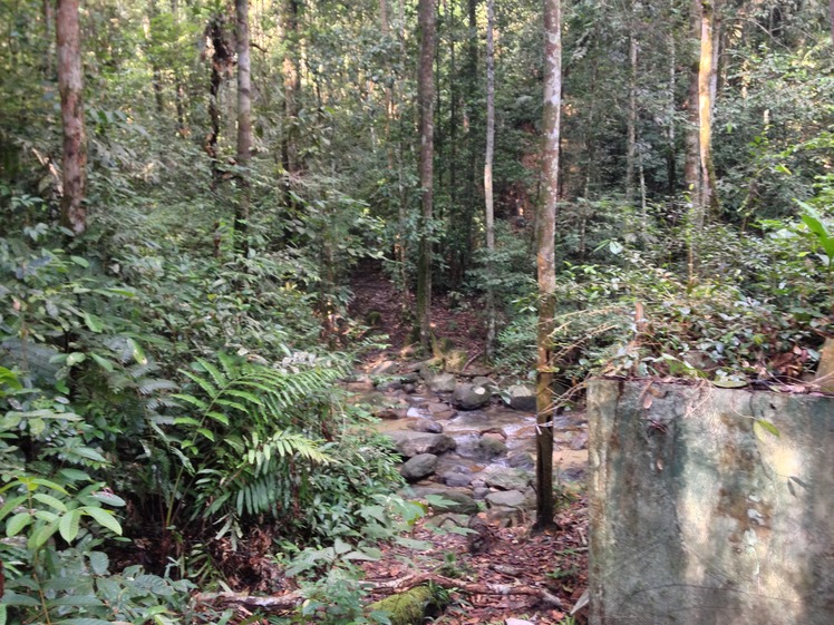 crossing river, Gunung Angsi