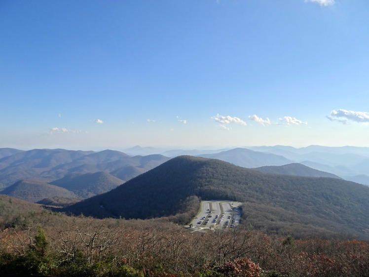 Brasstown Bald parking Area from Summit