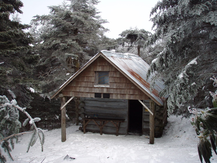 Roan High Knob Shelter in Winter