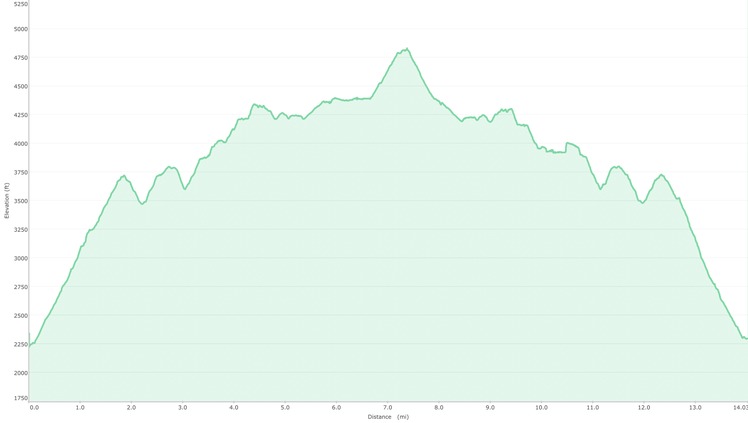 Brasstown Bald Via Arkaqua Trail Elevation Profile