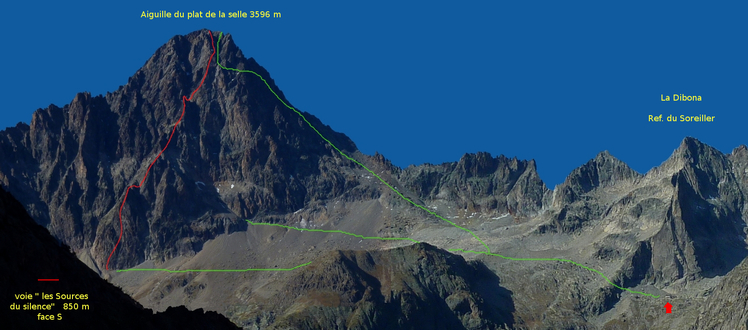 Aiguille du plat de la selle face S "Les sources du silence" by malain