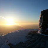 Sunrise over Snowdon Trig Point