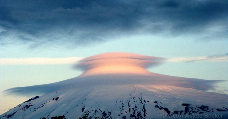 Lenticular Cloud Over Villarrica Volcano, Villarrica (volcano)