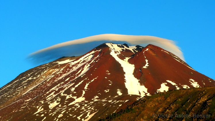 Lenticular Cloud over Lonquimay Volcano