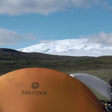 Mt Wrangell from Long Glacier Tundra, Mount Wrangell