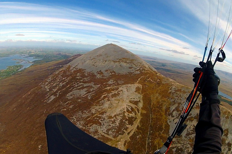 View to Croagh Patrick from the west- soaring on paraglider