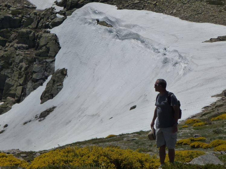 Summer snowpack in Peñalara, July 2013, Mount Peñalara