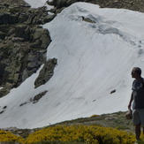 Summer snowpack in Peñalara, July 2013, Mount Peñalara