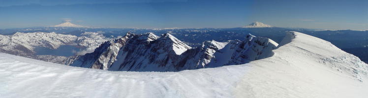 Pano shot from the south rim..., Mount Saint Helens