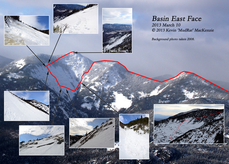 Mosaic of Basin Mountain's East Face, A Winter Climb, Basin Mountain (New York)