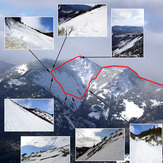 Mosaic of Basin Mountain's East Face, A Winter Climb, Basin Mountain (New York)