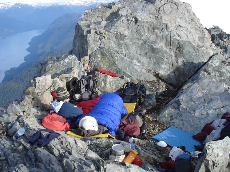 Mt. Alfred..  Bivy on the peak of Mt. Alfred, Mount Alfred