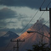 The actived Volcano and Snow mountain Colima, Nevado de Colima