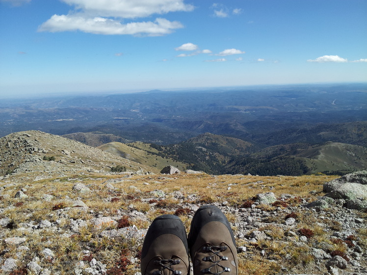 Looking at the east summit ridge, Sierra Blanca