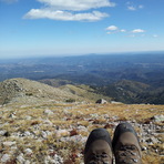 Looking at the east summit ridge, Sierra Blanca