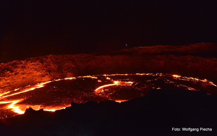 panorama view over the magma lake, Erta Ale