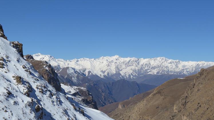 Takht-e-soleyman massif from Yush road, Alam Kuh or Alum Kooh