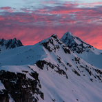 Hidden Lake North Peak and Eldorado Peak at Sunrise, Eldorado Mountain