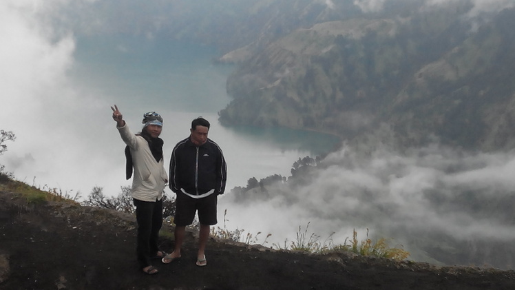 on Sembalun crater rim Rinjani Mount Lombok, Mount Rinjani