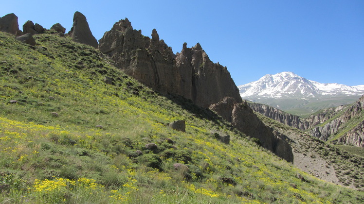 Sabalan peak from the Shirvan valley, سبلان