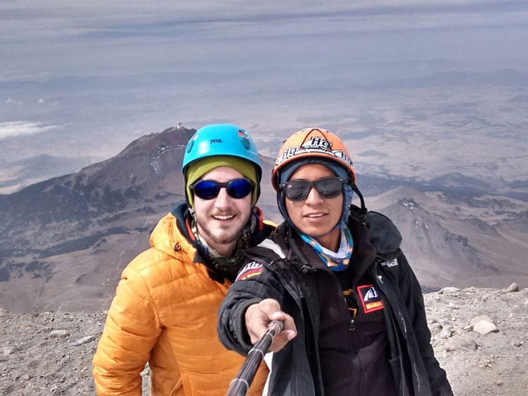 Selfie on Pico de Orizaba Summit in dry season 