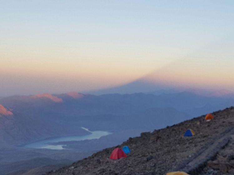 Damavand shadow on Lar Lake, Damavand (دماوند)