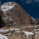 Approaching Chasm Lake below the Diamond