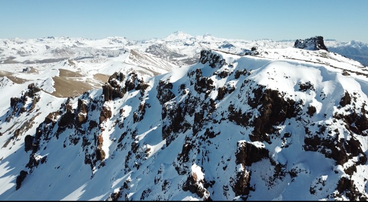 ski zone next to the lake, Laguna Del Maule