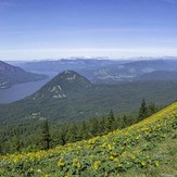 Multi exposure panorama near the top of Dog Mountain