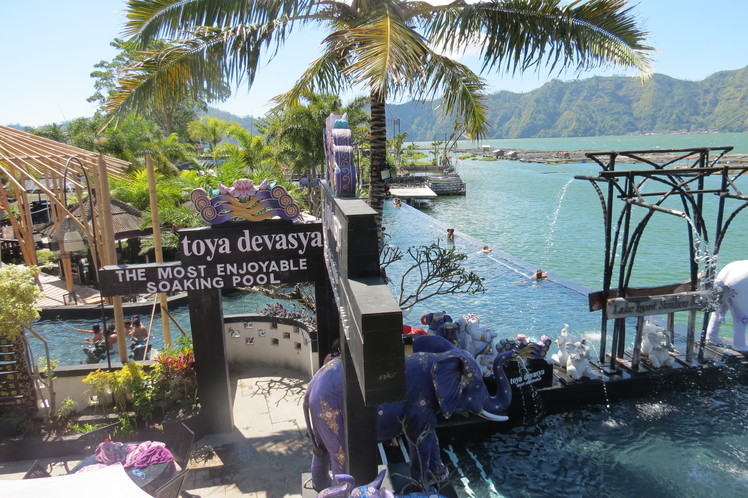 Swimming and Dining in Batur, Mount Batur