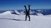 Handstand at the top of Huascaran Sur (6768m) photo