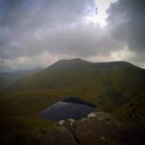 Looking out over Lough Curra, Galtymore