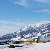 starting at the geothermal power plant, 11 km north of the canon, Mutnovsky