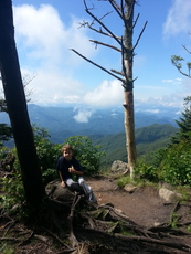 First hike, first earned hiking stick medallion., Waterrock Knob photo