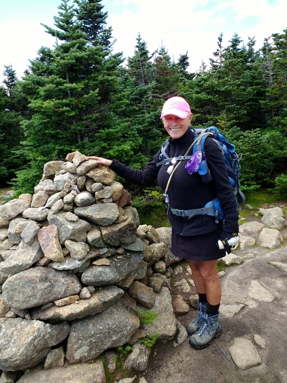 Aug. 23/ 2018. Brisk wind. Trail to summit flowing with rain water., Mount Pierce